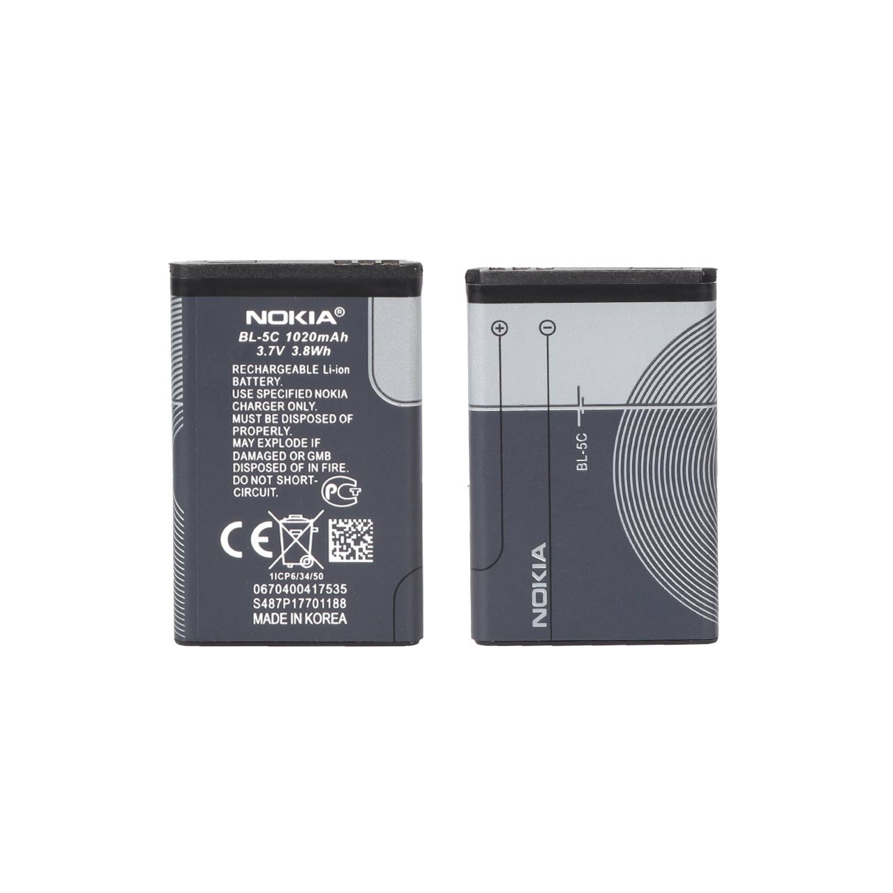 باتری موبایل Nokia مدل BL-5C با ظرفیت 1020mAh - اصلی